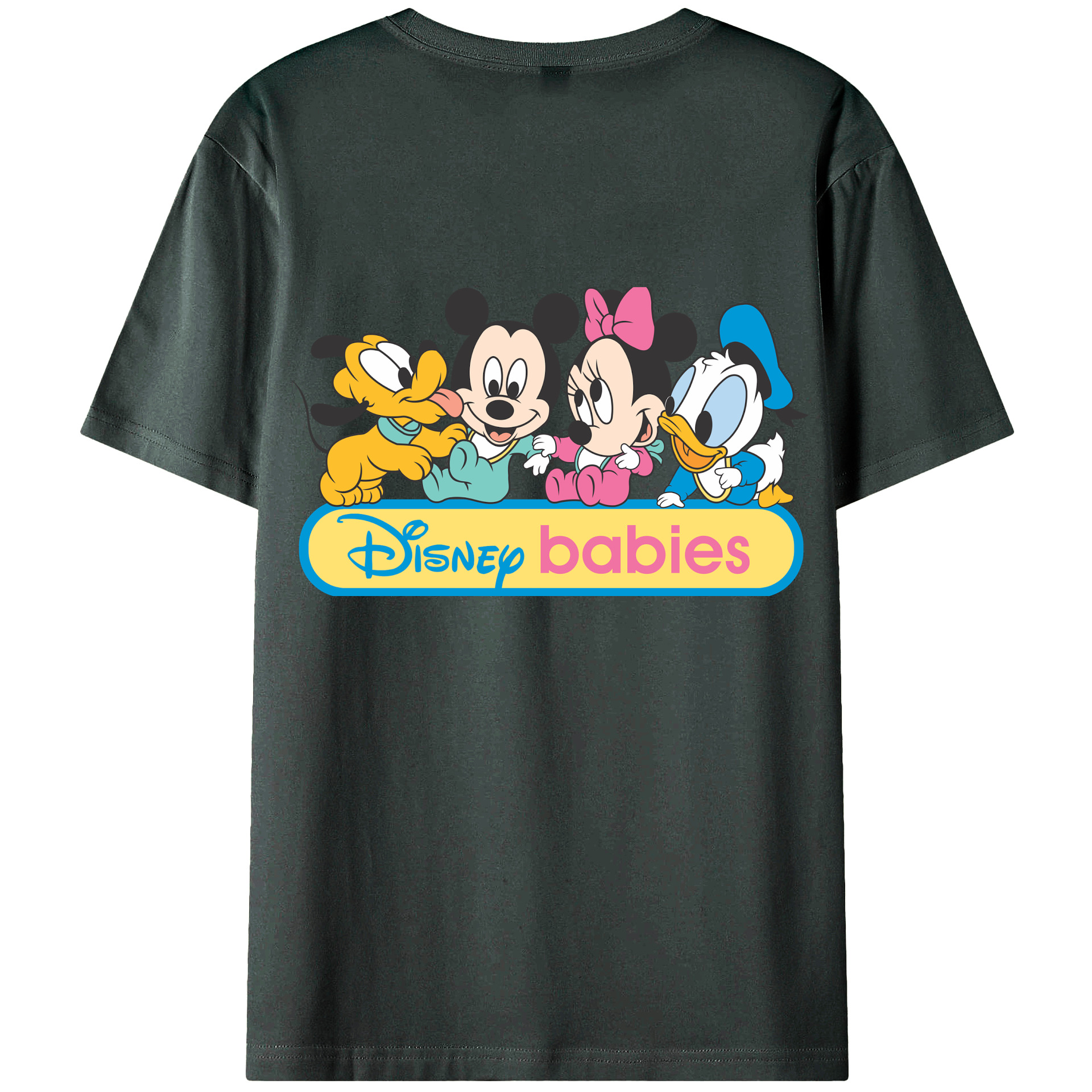ミッキーマウス Mickey Mouse 綿100％ メンズ半袖Tシャツ（バックプリント） 通気性